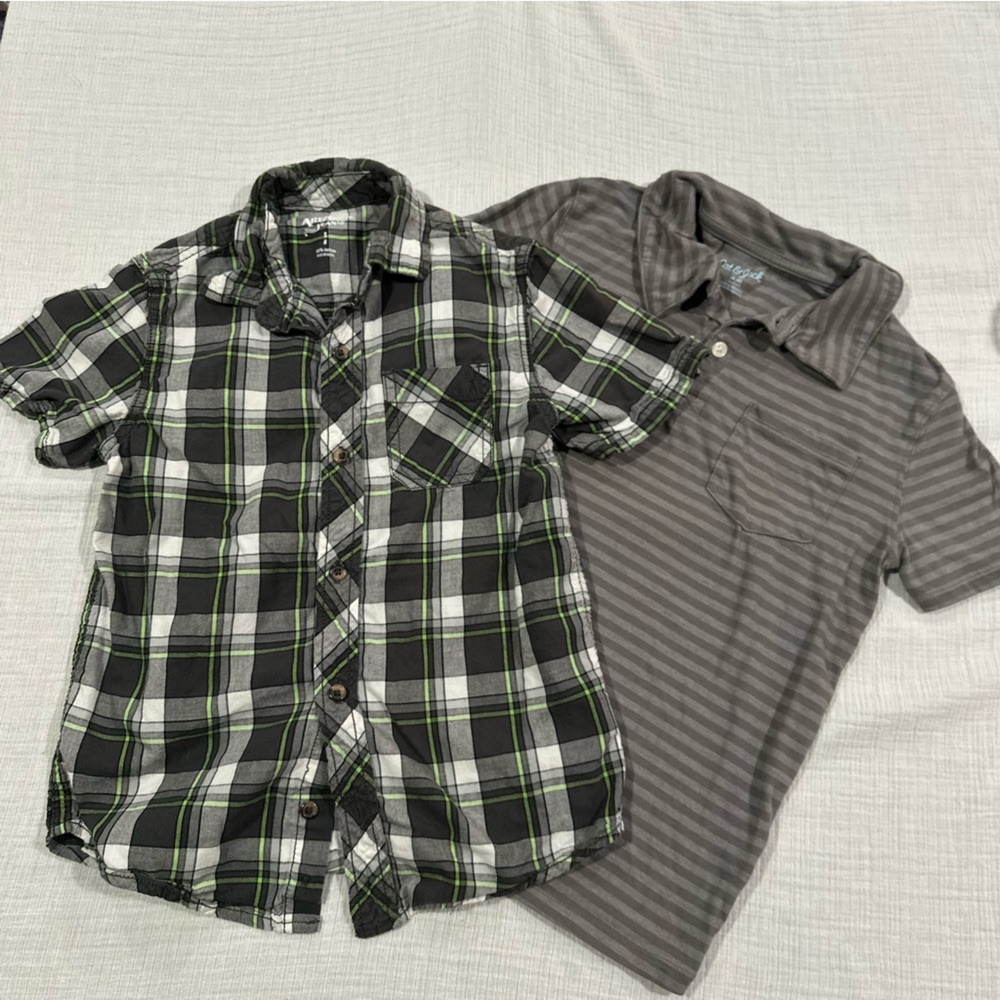Plaid and Striped Button-Up Shirts